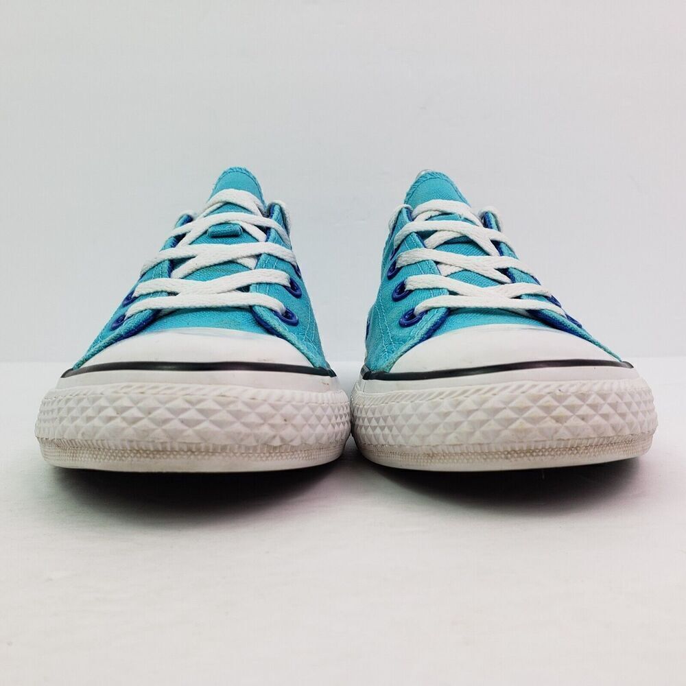 Converse Chuck Taylor Boys Size 3Y Teal Blue White Low Top Sneaker Shoes - Picture 5 of 12